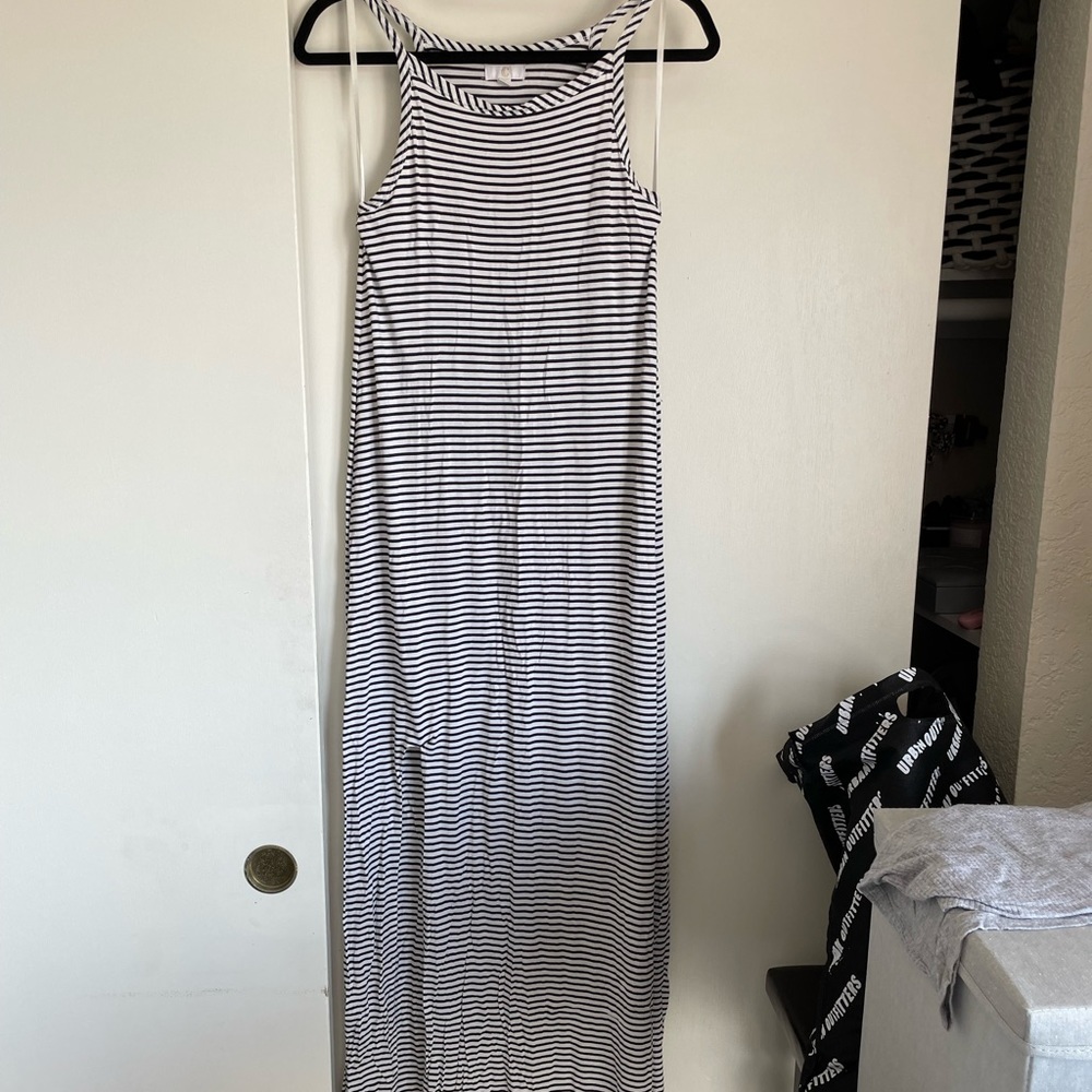 Striped full length summer dress